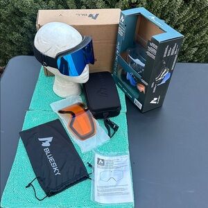 Blue Sky Youth snow Goggles-blue/orange-brand new/never used-originally packed